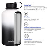 HydroFest 64 oz Water Bottle with Straw Lid, Wide Mouth Water Bottle Double Wall Insulated Stainless Steel Thermos Water Flask with Straw and Bottle Holder,Simple Thermos Canteen Mug-Day&Night
