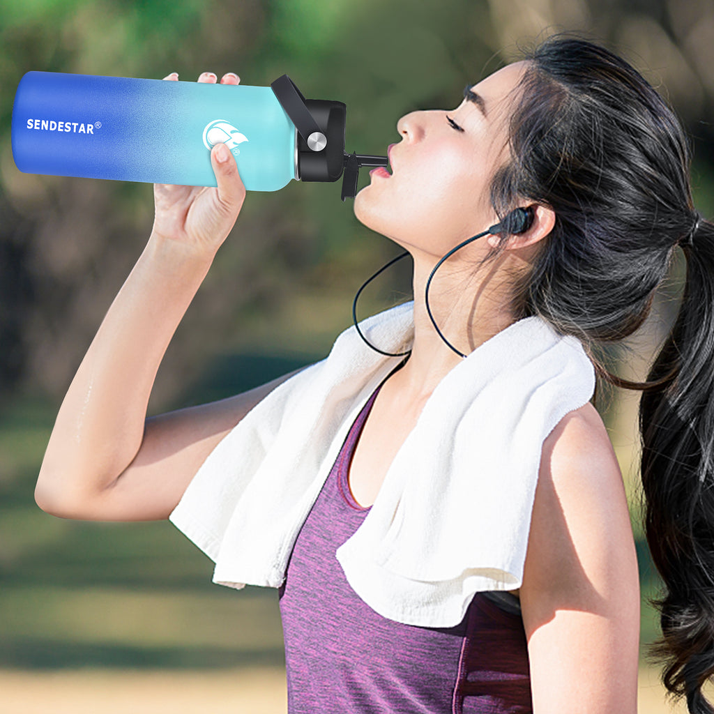 HydroFest Insulated Water Bottle, Metal Water Bottle 40 oz with Straw –  sendestar