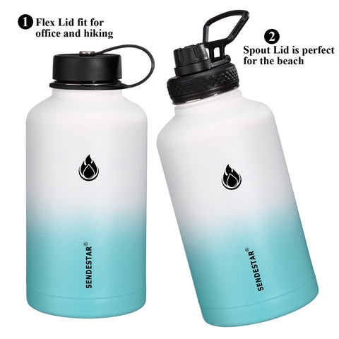 SENDESTAR 64 oz Water Bottle Double Wall Vacuum Insulated