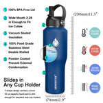 SENDESTAR Water Bottle 32oz-64 oz,2 Lids(Straw lid),Wide Mouth Stainless Steel Vacuum Insulated Double Wall Keep Liquids Cold or Hot All Day,Sweat Proof Sport Design