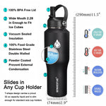 SENDESTAR Water Bottle 32oz-64 oz,2 Lids(Straw lid),Wide Mouth Stainless Steel Vacuum Insulated Double Wall Keep Liquids Cold or Hot All Day,Sweat Proof Sport Design