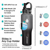 SENDESTAR Water Bottle 32oz-64 oz,2 Lids(Straw lid),Wide Mouth Stainless Steel Vacuum Insulated Double Wall Keep Liquids Cold or Hot All Day,Sweat Proof Sport Design