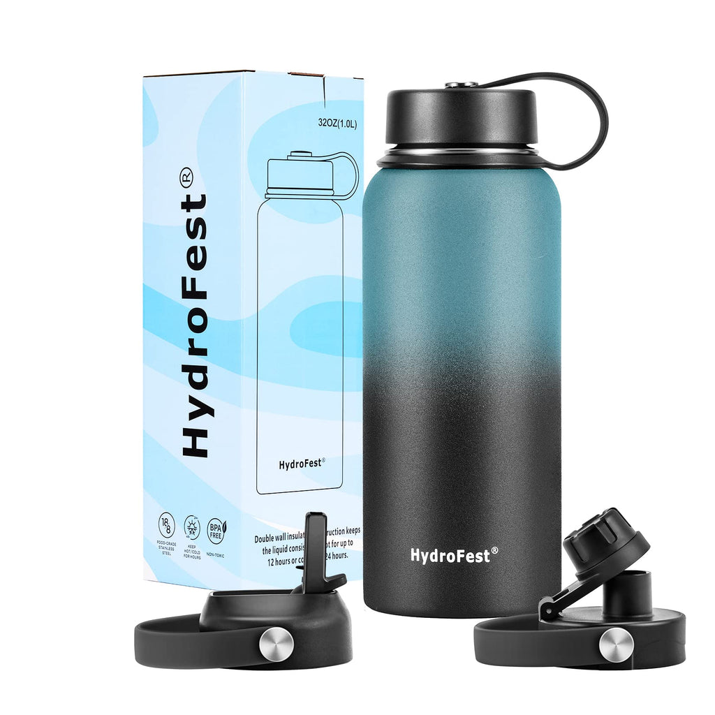 Water Bottle 32 oz, HydroFest 1 Liter water bottle, Wide Mouth