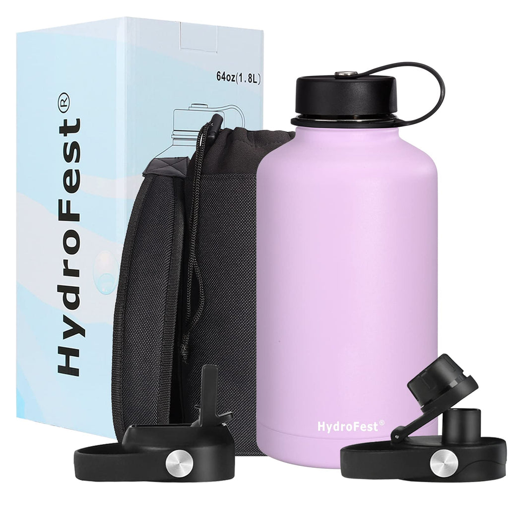 HydroFest 64 oz Water Bottle with Straw Lid, Wide Mouth Water Bottle D –  sendestar