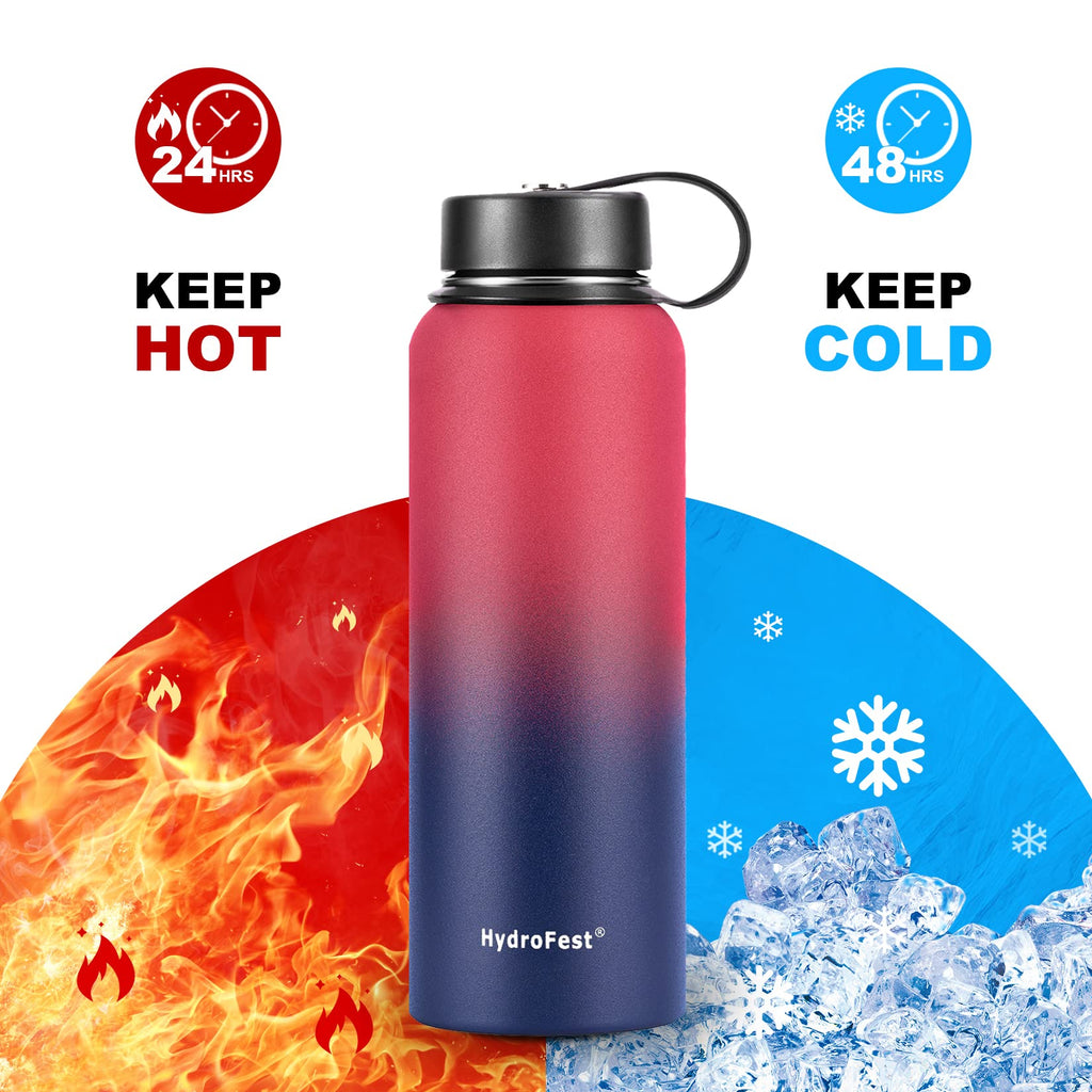 WAPEST Vacuum Insulated Water Bottle, Wide Mouth Stainless Steel Coffee  Thermos for hot and cold drinks, Insulated Water jug with Spout Lid, Flex  Cap