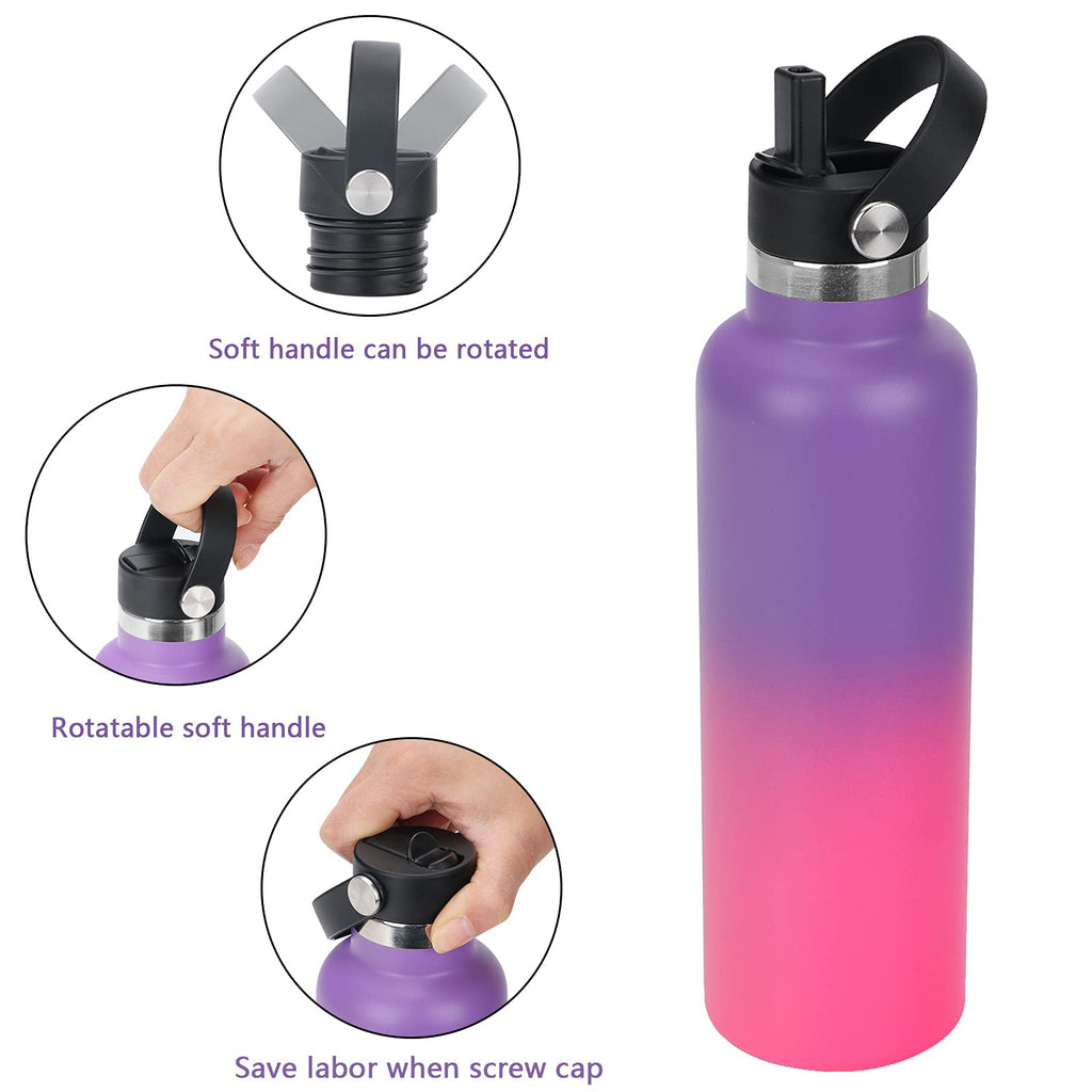 HydroFest Straw lid for Hydroflask Wide Mouth Water Bottle,Straw Lid  Flexible Handle Fit Hydro Flask 12 16 18 20 32 40 64 oz,Sports Straw Cap  Flip Top