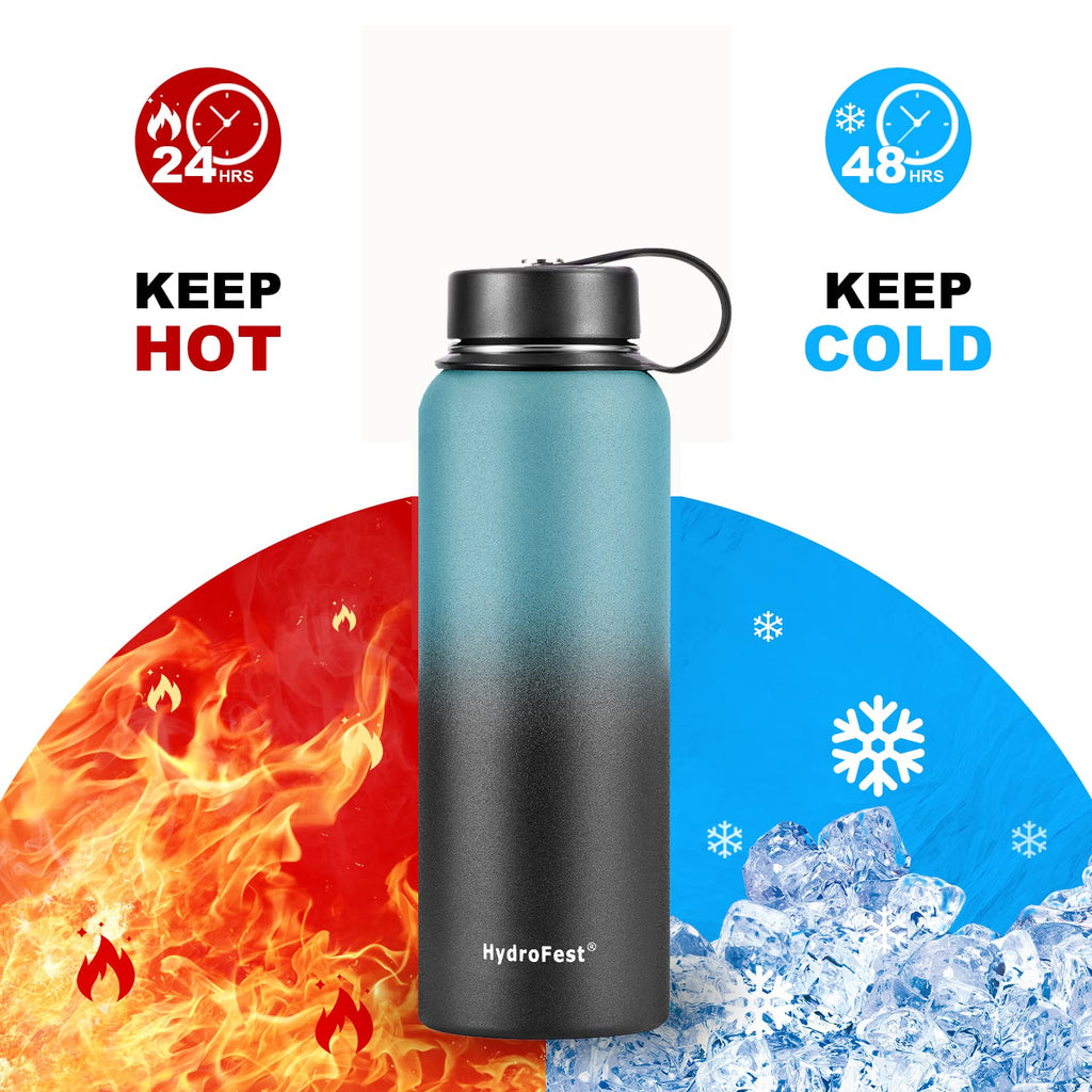 32 oz Insulated Water Bottle with Straw Lid,Vacuum Stainless Steel Sports  Water Bottle with Wide Mouth,Keep Cold and Hot,Great for Hiking & Biking