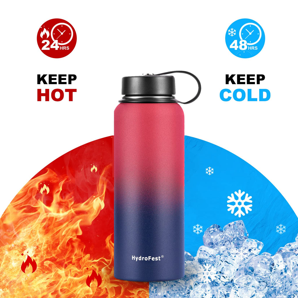 Insulated 32oz Stainless Steel Hydro Flask With Vacuum Seal Straw