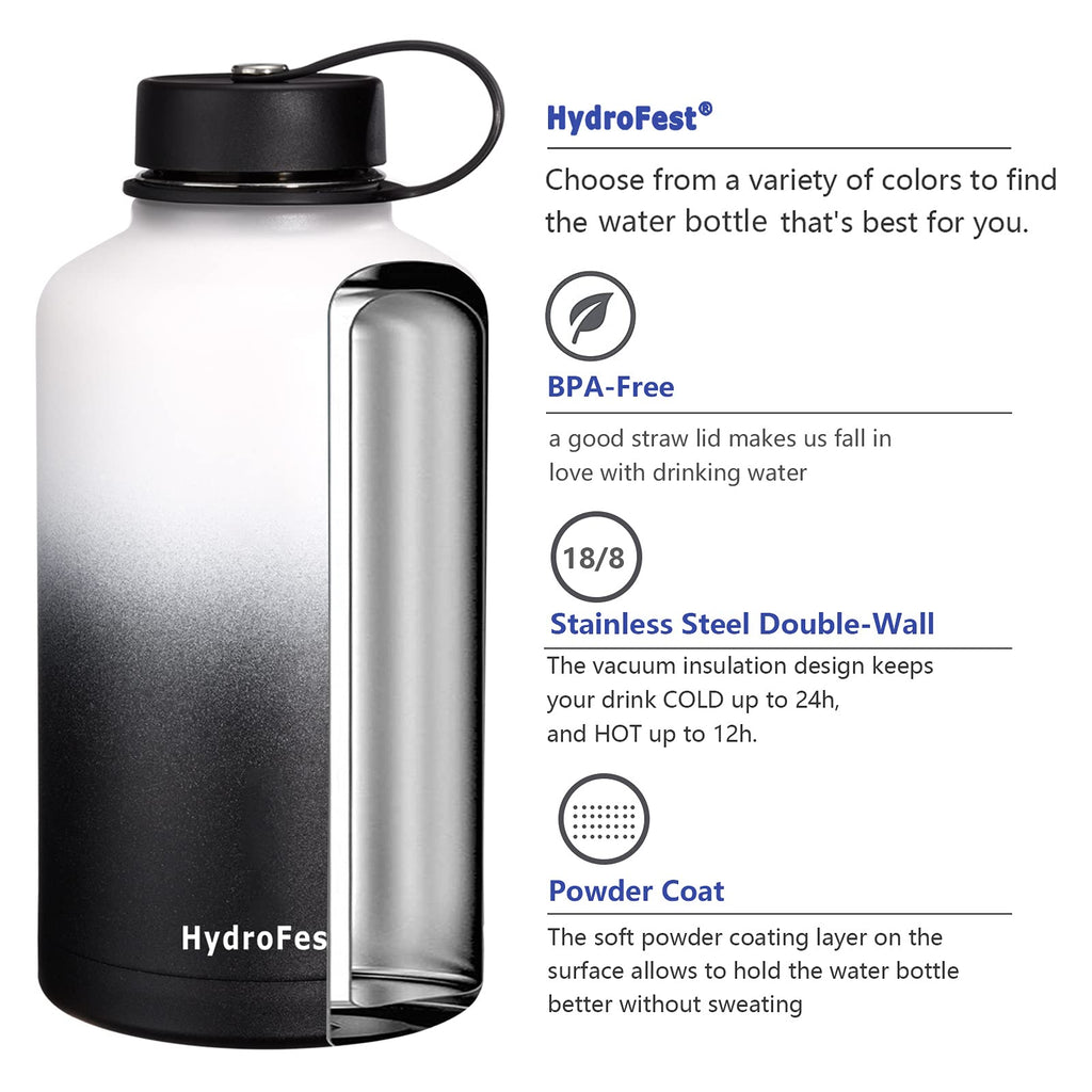 HydroFest Water Bottle with Straw, Thermos Water Bottle 40 oz