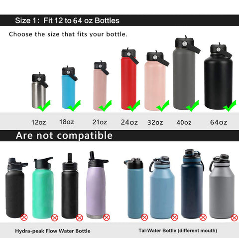 Replacement Straw Lid for Hydro Flask, Takeya, Simple Modern Summit, Mira Wide Mouth 12, 16,18, 20, 32, 40, 64 oz Bottle, Twist Chug Cap Widely