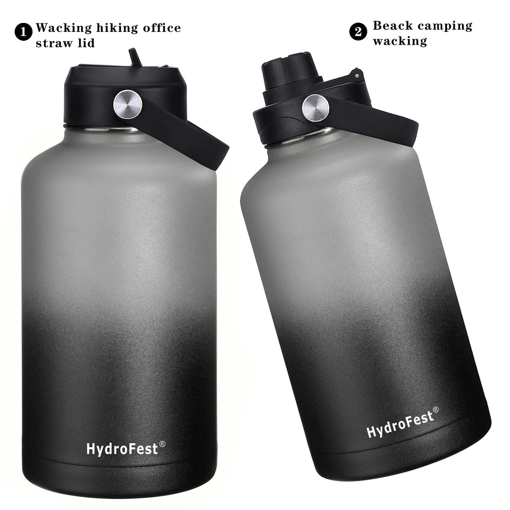 64 oz Sports Water Bottle with Leak Proof Lid & Straw BPA Free